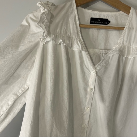 Tuckernuck Pomander Place White Ellianna Ruffle Blouse - Picture 3 of 7